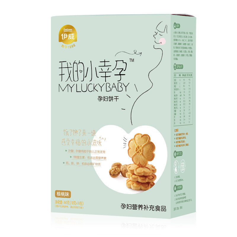 伊威( Eastwes)我的小幸运 孕妇饼干(核桃味)160g 孕妇饼干