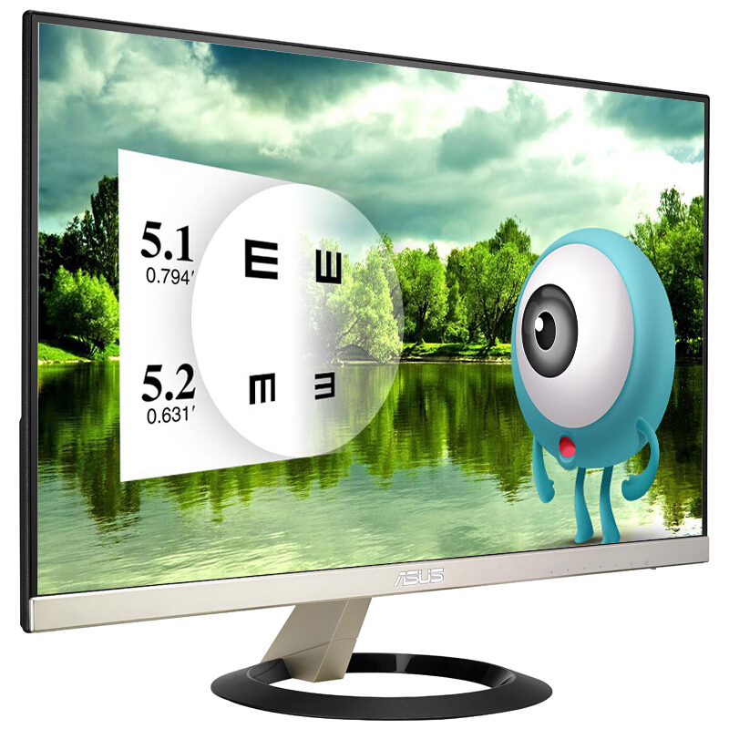 华硕(ASUS)VZ279H 27英寸IPS屏全高清7mm轻薄窄边框滤蓝光不闪屏显示器