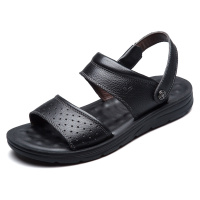 花花公子(PLAYBOY)凉鞋露趾夏季真皮男士拖鞋男士沙滩鞋男休闲凉拖鞋男两用6AW509046S01