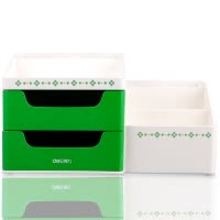 得力(deli)8900多功能收纳笔筒 九格桌面收纳盒抽屉式储物盒 彩色化妆盒 桌面整理