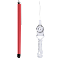 ESCASE iPad电容笔 手机平板触屏笔 通用苹果 安卓触控笔 具备挂绳穿戴功能 中国红