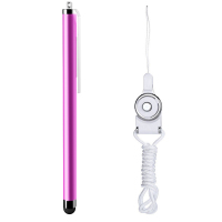 ESCASE iPad电容笔 手机平板触屏笔 通用苹果 安卓触控笔 具备挂绳穿戴功能 玫红