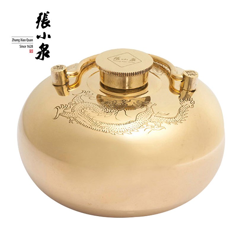 张小泉Zhang Xiao Quan汤婆子C60560400龙凤合金暖心系列汤婆子小号铜质加厚注水热水袋暖手宝