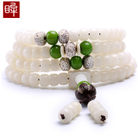 印象眸 白玉菩提根108颗手链女款清凉菩提根手串多层多圈手链