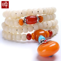 印象眸 白玉菩提108颗手链菩提根多层多圈手串