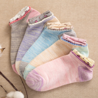 素肌棉袜子女短袜纯棉袜棉袜隐形袜田园小碎花可爱日系短袜