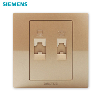 西门子开关插座面板 悦动香槟金墙壁二位电脑电话插座