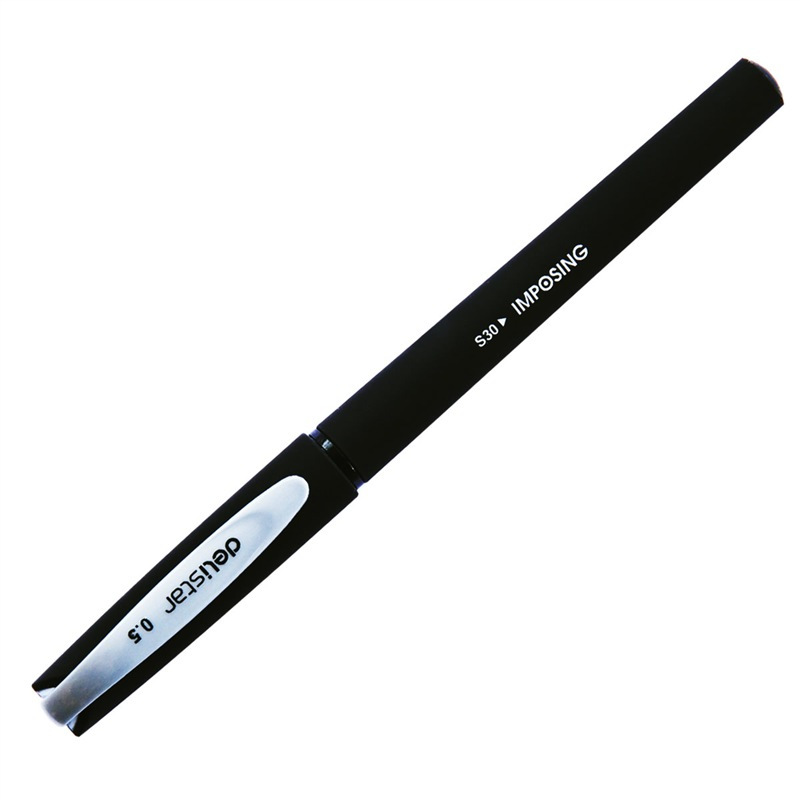 得力(deli)S30中性笔 黑色12支/盒 0.5mm笔 商务签字笔 水笔 黑笔 碳素笔 办公用品 学生文具 笔类