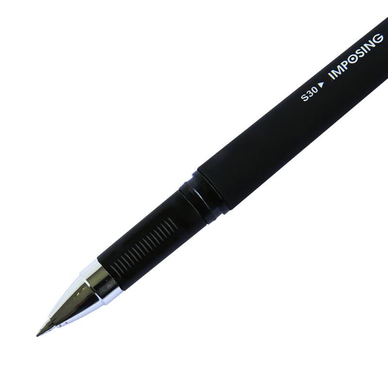 得力(deli)S30中性笔 黑色12支/盒 0.5mm笔 商务签字笔 水笔 黑笔 碳素笔 办公用品 学生文具 笔类图片