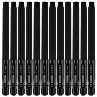 得力(deli)S65磨砂杆中性笔 黑色0.5mm12支/盒 水笔 签字笔 碳素笔 办公用品 办公文仪 笔类