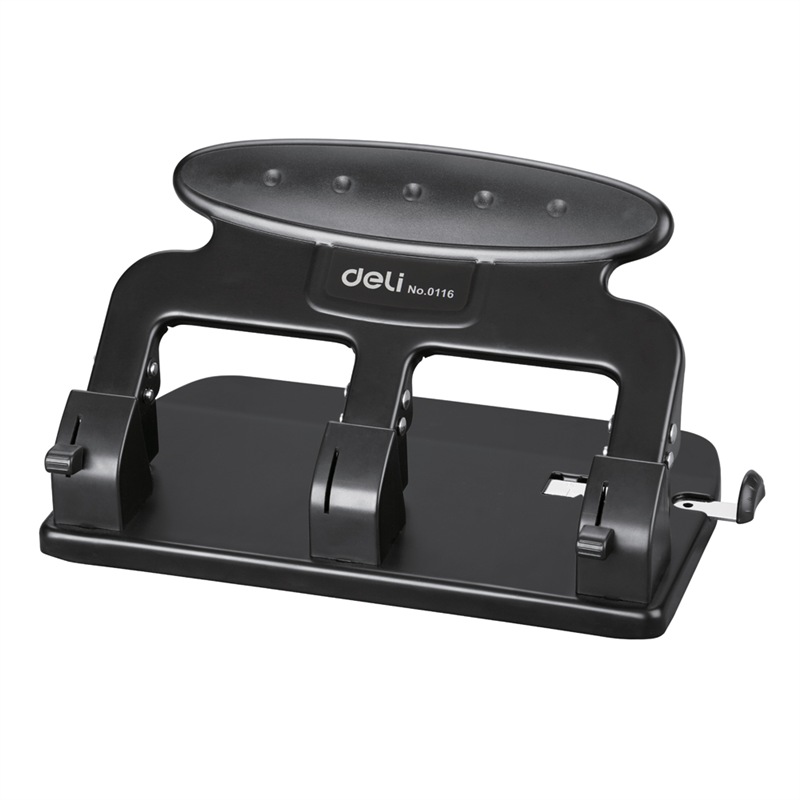 得力(deli)0116重型三孔打孔器7mm 孔距108mm 打孔机 钻孔机 打洞机 办公用品装订用品 颜色随机 打孔机