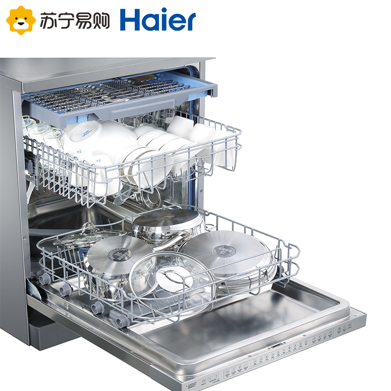 海尔(Haier)15套家用独立式、嵌入式全自动洗碗机HW15-76 高温消毒除菌刷碗机