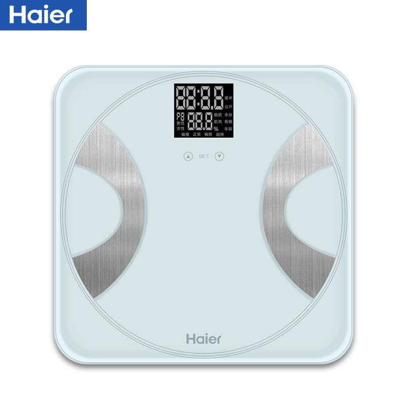 海尔(Haier)电子秤 TZC07-00 体重秤家用健康精准体脂秤人体秤测脂肪减肥秤 电池款 白色图片