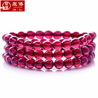 左传 高品质紫牙乌玫红石榴石108颗单圈5mm 108颗佛珠