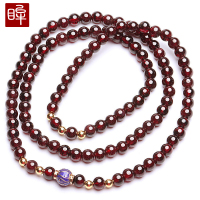 印象眸 石榴石手链女款石榴石多层多圈时尚手串
