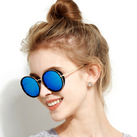 蓝其2017新款偏光太阳镜女复古个性大框太阳镜6067