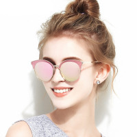 蓝其2017新款偏光太阳镜女个性 猫耳俏皮女神 大框太阳镜6106