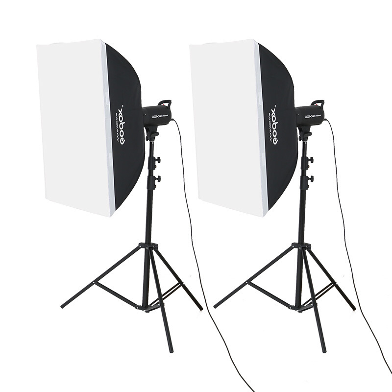 神牛(Godox)sk400W两灯套装 摄影灯摄影棚影室闪光灯 人像模特摄影柔光箱补光灯