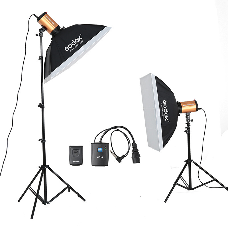 神牛(Godox)小精灵250SDI 250W 摄影棚套装两灯影室闪光灯 摄影柔光箱拍照灯