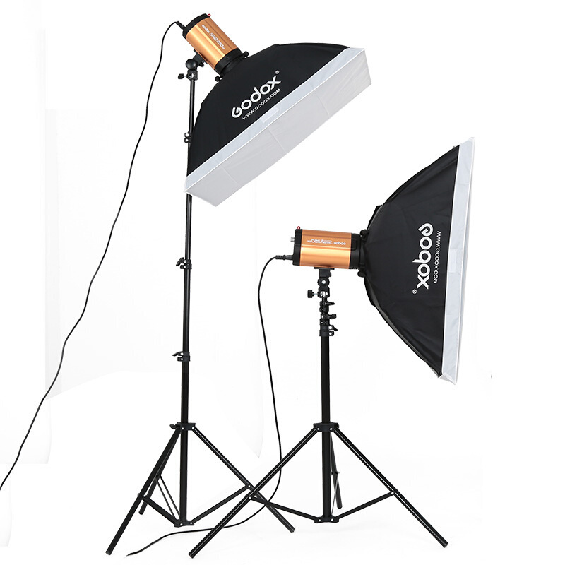 神牛(Godox)小精灵250SDI 250W 摄影棚套装两灯影室闪光灯 摄影柔光箱拍照灯