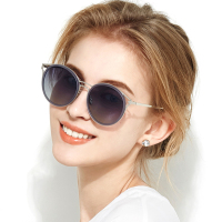 蓝其2017新款偏光太阳镜女个性镂空箭头款 大框太阳镜6105