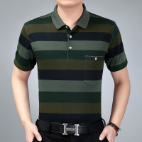 夏装新款中年男士爸爸短袖t恤休闲商务宽松大码翻领薄款POLO衫