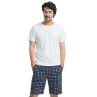 顶瓜瓜短袖睡衣男夏纯棉男士可外阿罗裤穿沙滩裤短裤家居服两件套_i11