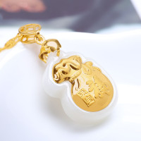 印象眸 金镶玉翡翠福袋吊坠翡翠福字吊坠