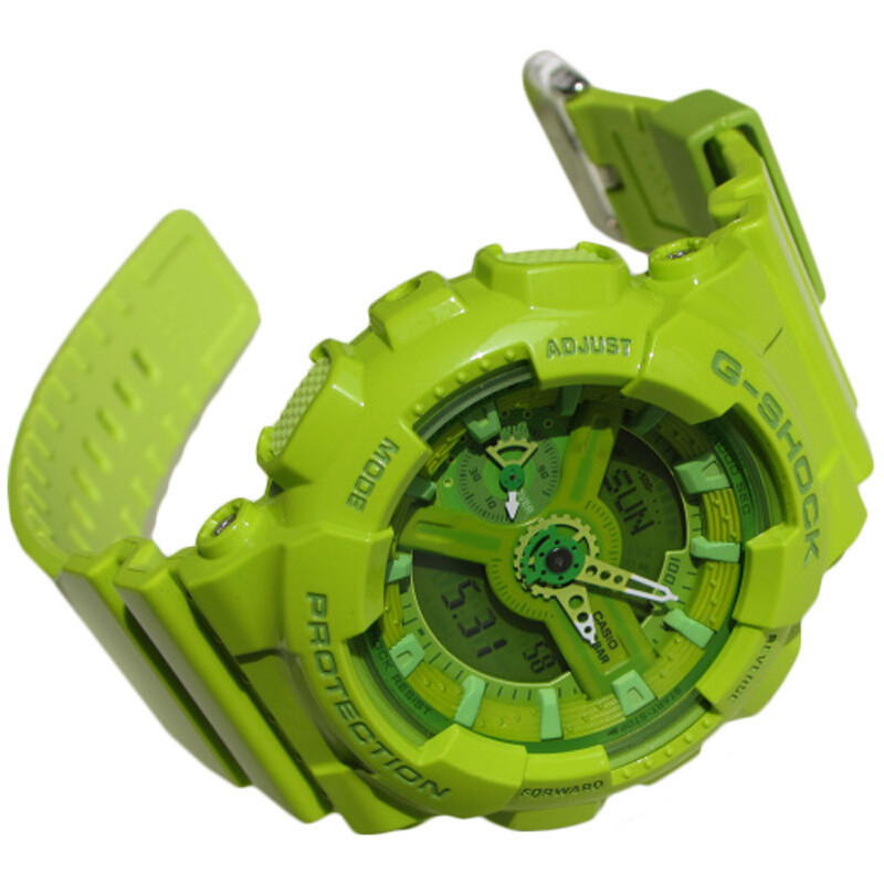 卡西欧(CASIO)手表 G-SHOCK系列夜跑精灵Mini糖果绿运动男表GMA-S110CC-3A
