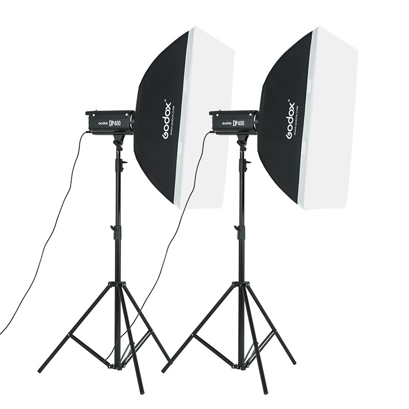 神牛(Godox)DP400W两灯 摄影棚闪光灯套装摄影灯 摄影柔光箱拍照灯两灯