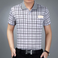 夏季新款中年短袖T恤男装中年人男士半袖宽松休闲商务爸爸装POLO衫