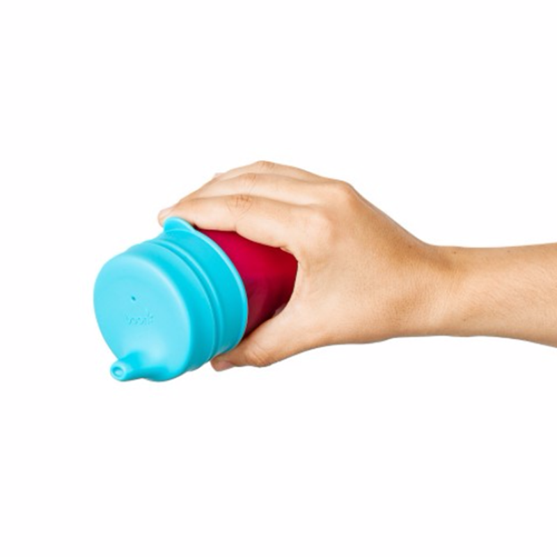 Boon啵儿 幼儿学饮杯+鸭嘴套嘴杯盖(含一个杯子三个套嘴)pp材质 适用9个月以上宝宝 女孩版 蓝色/粉色/紫色高清大图