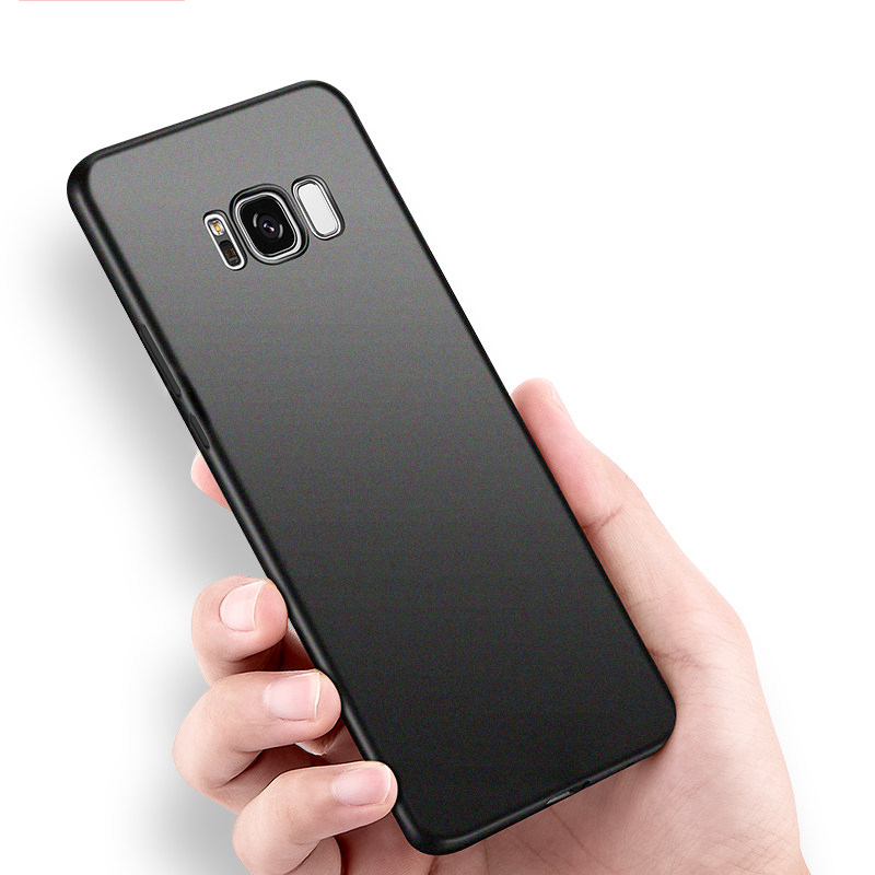 ESCASE 三星 Galaxy S8+ 手机壳[壳膜套装]磨砂黑软壳+全屏膜高清大图