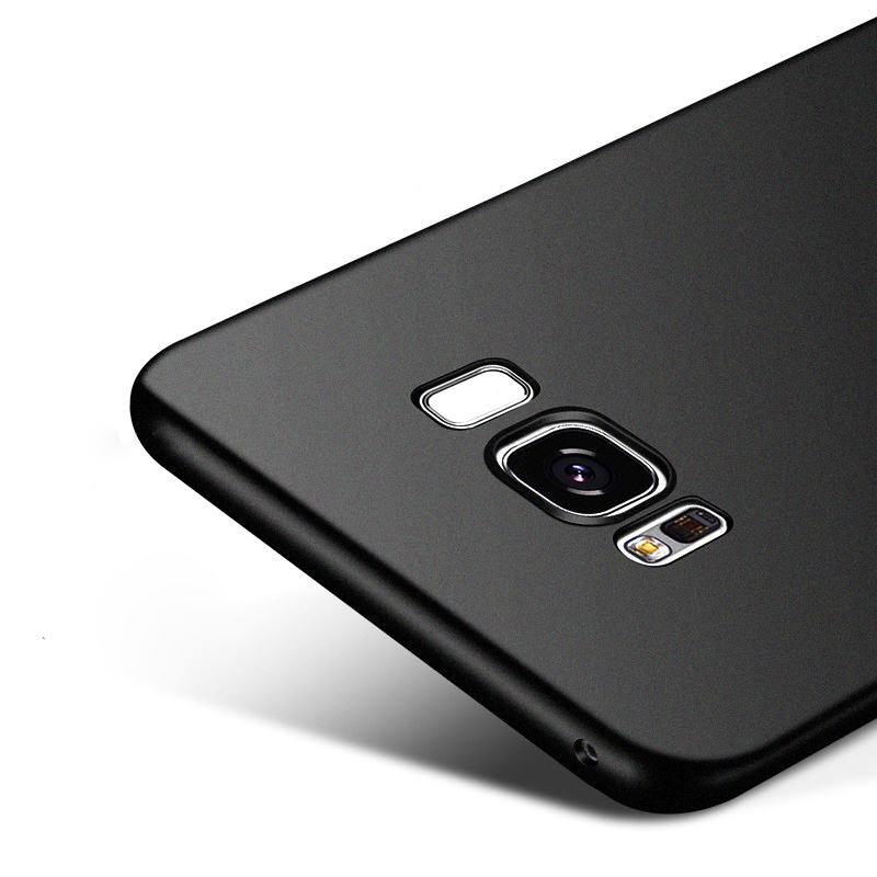 ESCASE 三星 Galaxy S8+ 手机壳[壳膜套装]磨砂黑软壳+全屏膜高清大图