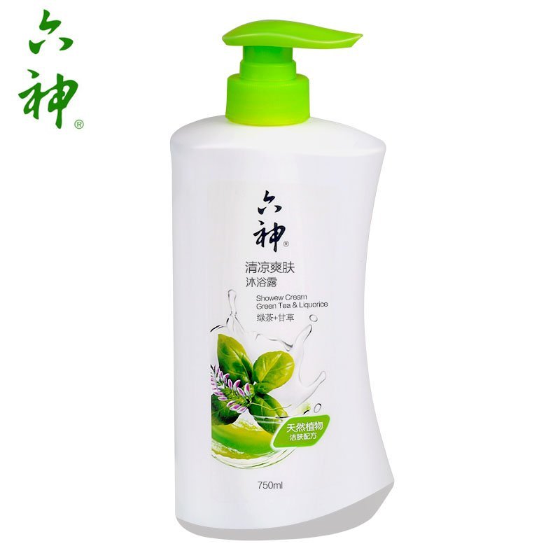 六神 清凉爽肤沐浴露 750ml(瓶)