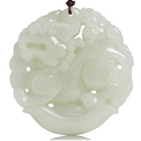 铭尚 天然和田玉元宝玉貔貅吊坠 玉石白玉挂件玉坠貔貅项链男女款