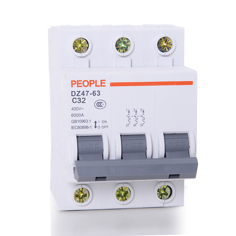人民低压开关交流空气开关63a三相dz473p63a