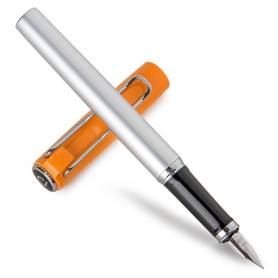 得力(deli)S669EF橙色杆钢笔EF尖0.5mm 发现者系列 墨水笔 明尖钢笔 学生练字笔 签名签字笔
