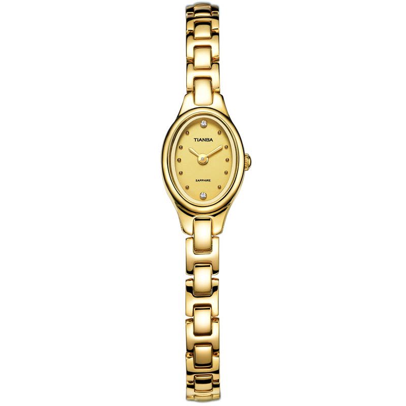 天霸(TIANBA)手表 时尚手链 金属钢带小表盘手表 石英表 女 TL3012.04SG 金色图片