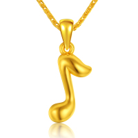 张万福珠宝 黄金一拍音符足金吊坠DS-3DYPYF
