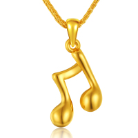 张万福珠宝 黄金二分之一音符足金吊坠DS-3DEYYF