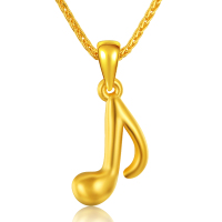 张万福珠宝 黄金四分之一音符足金吊坠DS-3DSYYF