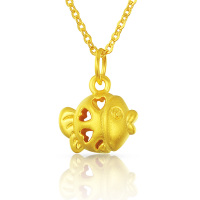 张万福珠宝 黄金爱心鱼足金吊坠DS-AXXYX