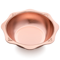 尚烤佳铜火锅 加厚紫铜清汤锅 木炭火锅铜锅 经典老式碳火锅 涮羊肉火锅涮锅 火锅汤盆30cm