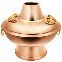 尚烤佳铜火锅加厚手工紫铜木炭火锅铜火锅铜锅经典老式碳火锅涮羊肉火锅涮锅传统火锅炉 32cm火锅