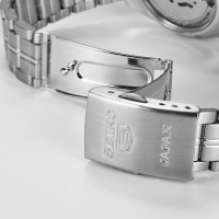 精工(SEIKO)手表 SEIKO 5号系列智慧夜光防水商务不锈钢带自动上链机械男表SNK567J1