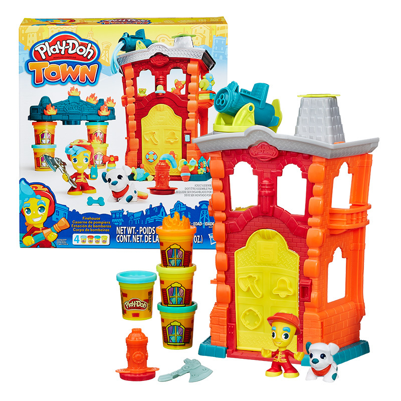 孩之宝Hasbro培乐多橡皮泥手工彩泥工具套装安全无毒儿童玩具生日圣诞节新年礼物手工DIY彩泥 城市系列消防站套装
