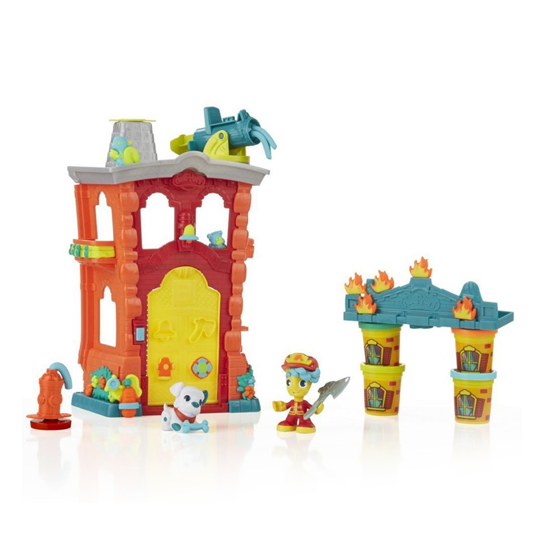 孩之宝Hasbro培乐多橡皮泥手工彩泥工具套装安全无毒儿童玩具生日圣诞节新年礼物手工DIY彩泥 城市系列消防站套装