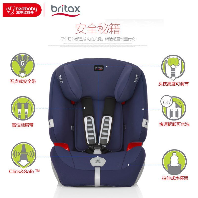 宝得适/百代适britax 宝宝汽车儿童安全座椅 超级百变王 适合9个月-12岁