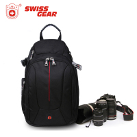 瑞士军刀相机包 单反摄影相机包单肩包 多功能大容量斜挎包数码摄像包 黑色-缓震